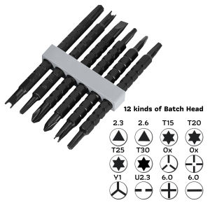 Talao 13 in 1 Ratchet Screwdriver Set CRV Cross Groove Drill Telescopic Screwdriver Alloy Steel Magnetic Dual-Purpose Batch Head