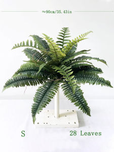 28/58/88 Leaves Artificial Boston Fern Large Hanging Plants Fake Palm Leafs Faux Persian Vines Silk Wall Plants For Home Decor