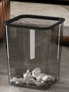 Large Capacity Transparent Thickened Trash Can Home Office Living Room Bathroom Luxury Style without Cover Essential Storage Bucket