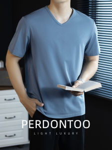 PERDONTOO | Ice Silk Modal Cotton V-Neck Short Sleeve T-Shirt