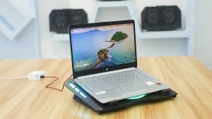 RGB ergonomic laptop stand laptop cooling pad with 5 air cooler fan 5-level height folding stand notebook heat dissipation