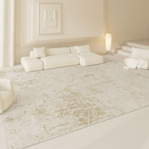 Wanji Style Living Room Carpet Luxury Sensation Tea Table Mat Waterproof Home Use Simple Bedroom Cotton Linen Floor Mat