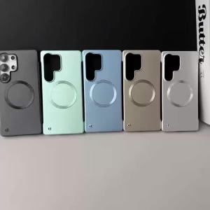 Ultra Thin PC Frameless Magnetic Phone Case for Samung S26 Ultra S25 Edge S24 FE S22 S23 Plus A56 A55 for Magsafe Matte Cover