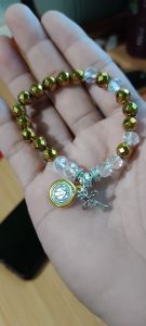 Rosary Bracelet Hematite Gold faceted
