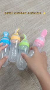 Botol Sendok DOT sendok Makan Botol Dot SIlikon Praktis Silicone BPA FREE With suction cup - Tempat Makan Bayi
