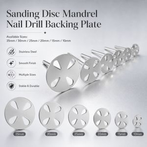 1Pcs High Precision Stainless Steel Nail Sanding Disc 3/32" Round Metal Nail Drill Bit – 10-35mm Sanding Plate High Quality Nai