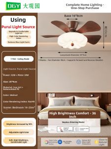 DGY | Vintage Style Quiet Eye-protective Ceiling Fan Light