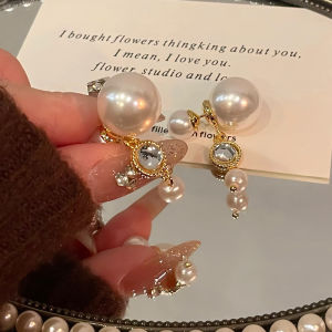 French Beauty ~ Light Luxury Temperament Elegance Vintage Pearl Earrings Exquisite Gentle Front and Back Wear Classy Elegant Stud Earring