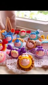 Móc khóa 12 cung hoàng đạo - handmade - móc khóa len