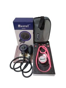 Baxtel APG PURPLE Ring Aneroid Sphygmomanometer With PINK DELUXE Stethoscope