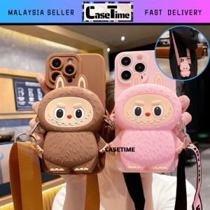 OPPO Reno 5F 7 8 10 11 12 13 13F Pro Pro+ Plus 4G 5G TPU cute labubu bag sling strap wallet phone case casing cover 手机壳