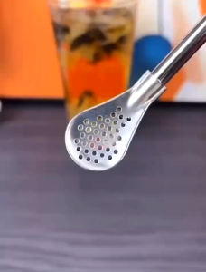 Ống Hút Kèm Muỗng Lọc Inox Cao Cấp – Set 3 Cây Tiện Lợi – Vừa Hút Vừa Khuấy Dễ Vệ Sinh Bền Đẹp