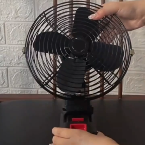 PINSEN พัดลมตั้งแคมป์ไร้สาย 8นิ้ว มิลลิแอมป์ต่อชั่วโมงพัดลม พัดลมไร้สาย 21V พัดลมชาร์จแบต Makita 21โวลต์ ปรับระดับได้ ความจุสูงแบบพกพา พัดลมไฟฟ้าชาร์จแบบไร้สาย พร้อมพอร์ต USB สำหรับชาร์จ