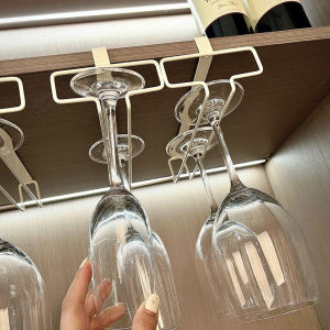 Wall-Mounted No-Drill Drainable Glass and Wine Glasses Rack