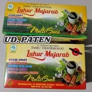 SHO COD Jamu tradisional luhur mujarab kapsul kemasan Kotak Obat Herbal Alami untuk Asamurat Pegal Linu isi 30 Sachet/Bungkus / kapsul luhur mujarab