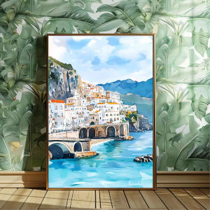 Beautiful Amalfi Coast Watercolor Scene Jigsaw Puzzle 500/1000/1200/2000PCS Mindful Game Stress Relief Decor Gift Frameless