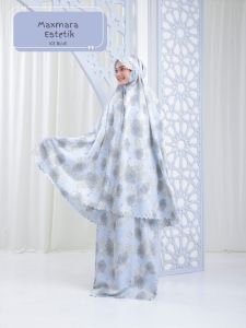 Mukena dewasa jumbo max BB 100 kg MAXMARA ESTETIK 2 in 1 lasercut laset cut free sajadah muka