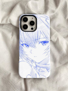 Cute Anime EVA Cartoon Girl Line Design Two-In-One Film Mobile Phone Case Suitable for Apple X Full Edge Protection Heat Dissipation