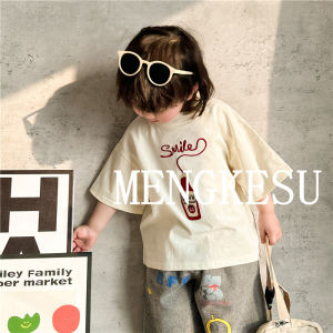 Pure Cotton Short Sleeve T-Shirt for Toddlers And Kids Cartoon Print Summer Casual Loose Fit Baby Half Sleeve Trendy Top