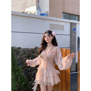 Sweet Slimming Chiffon Strapless Dress for Women Summer New Arrival Fresh Style Loose Fit Pure Color Pullover