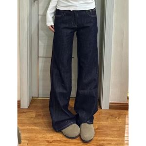 Quần Jeans Denim Ống Thẳng Cao Cấp Cho Nữ Quần Ống Rộng Ôm Dáng Mùa Xuân Thu Quần Dài Cao Cấp Có Túi Quần Jeans Denim