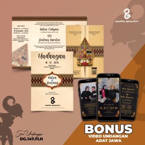 Undangan Pernikahan Khitanan Adat Jawa DG.147.FLH | Isi 50 Pcs | Bonus Video Undangan Plastik Label Dan Thanks Card