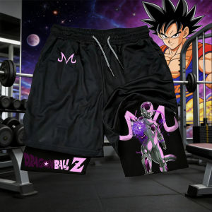 2026 Summer Dragon Ball Double Layer Mens Workout Shorts Frieza Print Quick Dry Athletic Outdoor Running Shorts Oversized Y2k