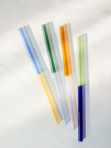 High Borosilicate Glass Straw Heat Resistant Non Disposable Colorful Ins Style Japanese Style Eco Friendly Wild Gatherings