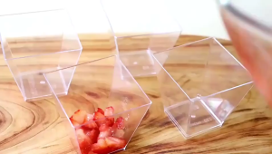 50/100PCS 60ML Disposable Square Dessert Cup With Lid Food Grade Plastic Trapezoid Container Mousse Jelly Cups Party