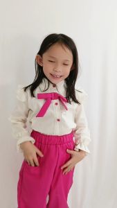 Daigo - Setelan Baju Anak Perempuan Luna  Katun pita lucu Casual Style korea 1 2 3 4 5 Tahun