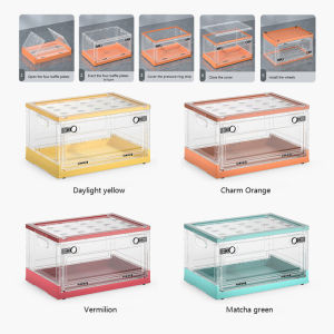 Foldable Storage Box Multipurpose Large Capacity Organizer Container Stackable Storage Bin Removable Boxes with Lid 折叠收纳箱