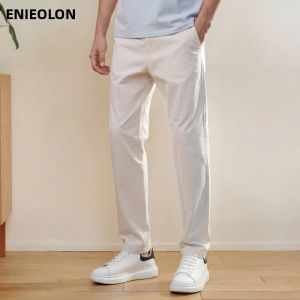 Enjeolon | Pure Cotton Tapered Straight Leg Pants Mens Business Leisure