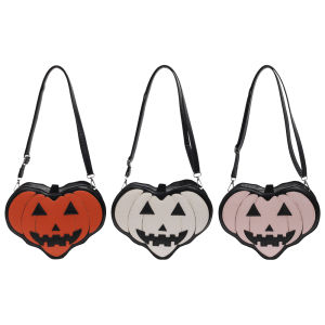 Phụ nữ Gothic mới lạ Túi đeo vai dây kéo PU trái tim bí ngô Túi Đeo Chéo Ví bí ngô Túi Đeo Vai tiệc tùng lễ hội Quà Tặng