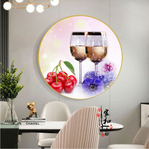 Modern Simplified Chinese Style round Dining Room Wall Hanging Painting Single Piece High End Table Background Decorative Artwork