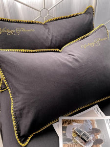 Pure Cotton Washed Pillowcases Set of Two for Home Use Solid Color Childrens Pillow Covers Single Cotton Pillow Core Inner Case