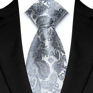 Luxury 8CM Mens Ties Solid Paisley Classic Business Necktie Jacquard Woven Neck Ties For Men Groom Wedding Business Party