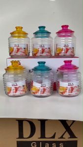 Toples Kaca KANMURI Kedap Udara set (6 pcs) ukuran 950 ML