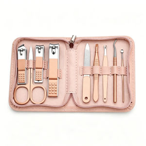 9Pcs Professional Nail Care Kit Stainless Steel Manicure & Pedicure Set Case Nail Clipper ScissorsFileGrooming Set for Travel