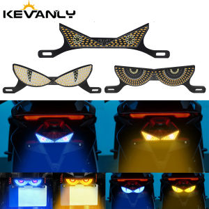 1 Set Motorcycle License Plate Light Cats Eye LED License Plate Light Tail Decorative Lamp Strobe Light Reversing Signal Light