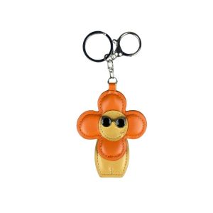 Handmade Stylish PU Leather Keychain Bag Charm - Soft & Comfortable Flower Girl Design Trendy Sunglasses & Beach Vibe.