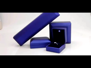 Black LED Light Pendant Necklace Gift Box Jewelry Ring Display Case Storage Gift Box