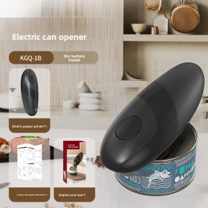 Dual-Power Electric Can Opener Auto Opener for Cans Jars USB & Battery Safe Edge Design Kitchen Gadgets for Elderly Weak Hands