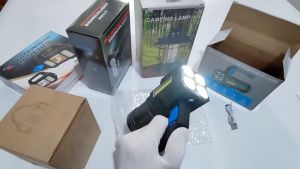 4 LED Super Bright Portable Rechargeable Flashlight Cob Light Lantern Torch for Outdoor Camping