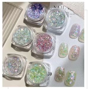 Bộ 6 Phấn Opal Móng Tay Nhũ Ánh Kim Cá Nhân Ngư Nhiều Màu Sắc Hiệu Ứng Chuyển Màu Cầu Vồng Dùng Cho Sơn Móng Tay UV&LED Phụ Kiện Làm Nail Tự Làm
