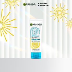Sữa rửa mặt 3-trong-1 giảm mụn & sáng da Garnier Bright Complete Anti-Acne Foam 100ml