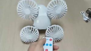 Folding Solar Fan Rechargeable with LED Light 1500mAh Portable Fan for Camping Outdoor HomeNeeded
