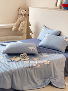 Boys Children 4-Piece Lightweight Summer Cooling Blanket Set Tencel 60s