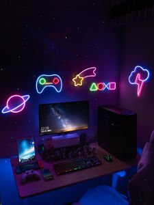 LED Neon Lights Game Decorative Lights Wire-Wrap Board Ambience Light E-Sports Room Wall Background Internet Celebrity Layout