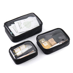 Clear Makeup BagWaterproof Toiletry Bag Women Carry on Makeup Bag Toiletry Brush Organizer Pouch PVC Travel Make Up Kit Bags