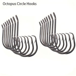 50pcs Circle Hooks Fishing Equipment Octopus Hooks Saltwater 1#-10/0